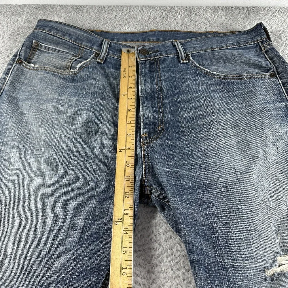 Levis 505 Mens Jeans 38x30 (37x28) Distressed Faded Blue  Regular Straight Y2K
